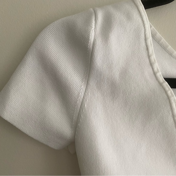 Aritzia White Wrap Crop Top - Picture 7 of 10